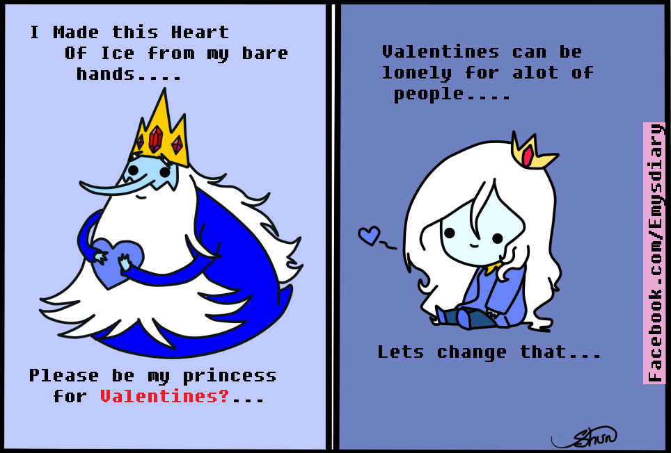 Valentines Card Ice King and Queen