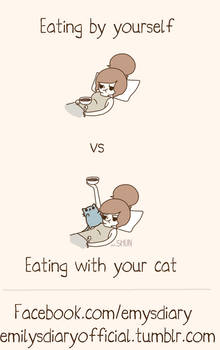 Eating with a cat~