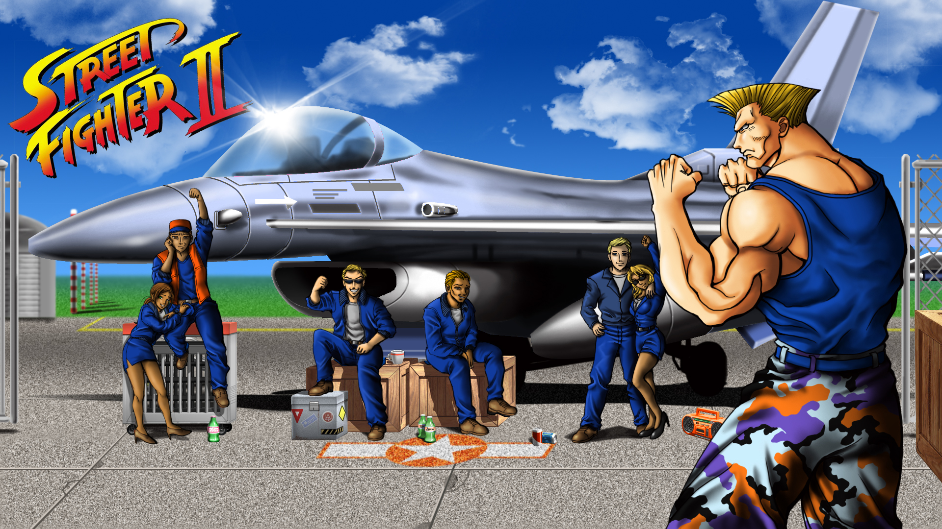 STAGE] Street Fighter 2,Guile Stage, CMY-Gray — polycount