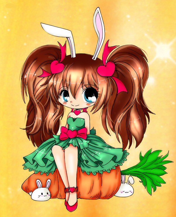 Front Chibi Rabbit Drawing Chibi Rabbit by ele93 on DeviantArt