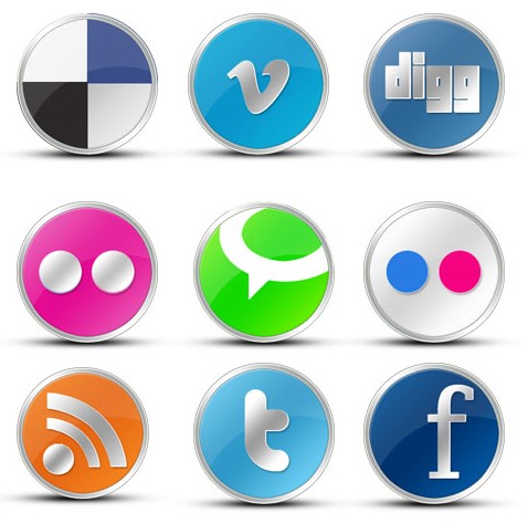 Round Vista like social icons