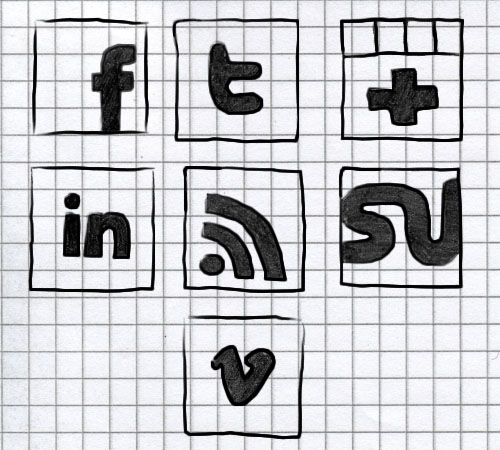 Hand-drawn social icons FREE