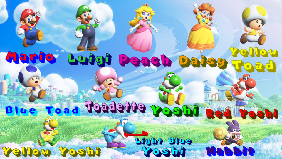 Super Mario Bros. Wonder - Character Roster by EBTheOriginal on DeviantArt
