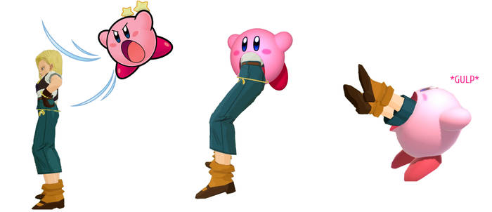 Kirby enjoys a defenseless off guard Android 18