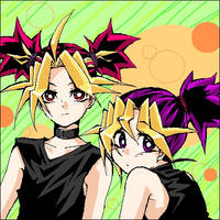 ~Yami And Yugi With There Hair In Ponytalis~