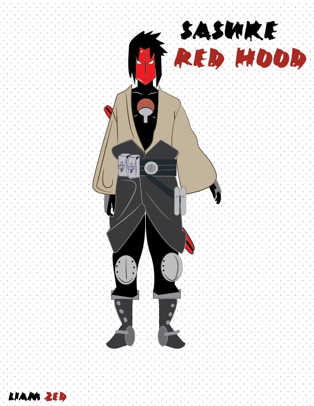 Saskue Red Hood Naruto