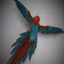 Needle Felted Life-Sized Greenwing Macaw