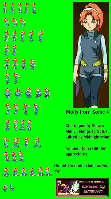 Molly- Sonic X sprite sheet