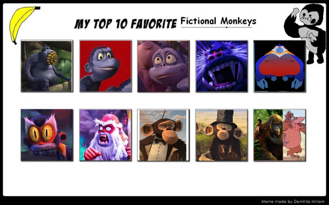 My top 10 favourite fictional monkey characters by sharkboi1330 on ...