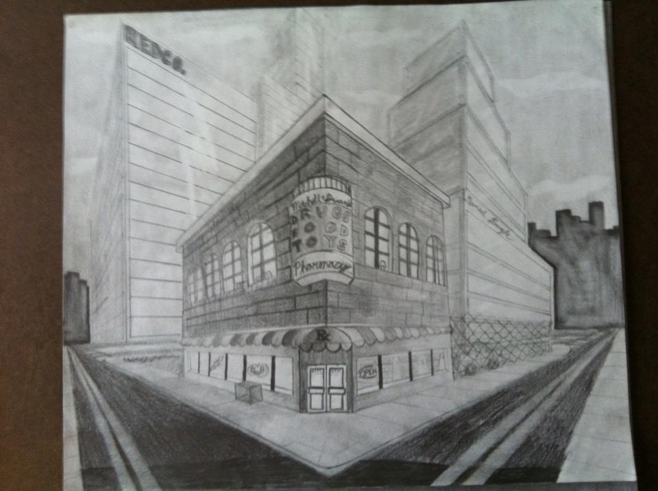 Two Point Perspective Street Sign Two Point Perspective City Corner 2 Point Perspective Street #3