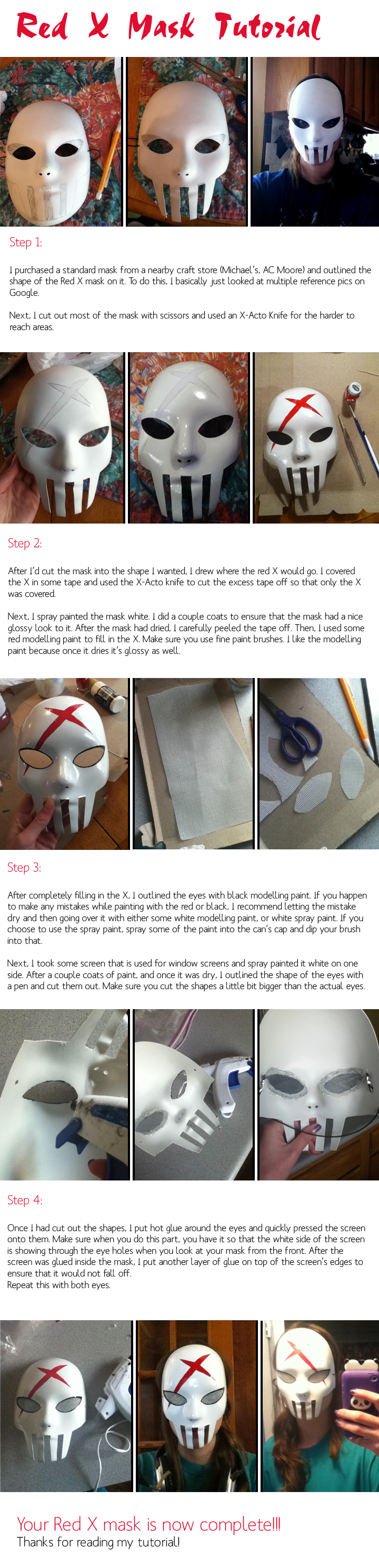 Red X Mask Tutorial by SadieAlucard