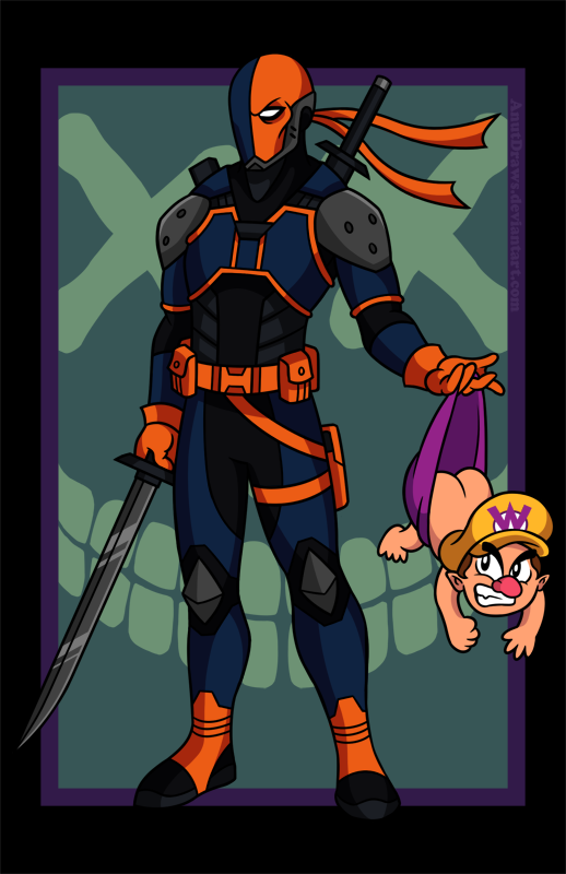 Deathstroke vs. Baby Wario by AnutDraws