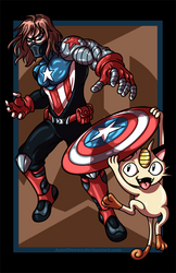 Winter Soldier vs. Meowth by AnutDraws