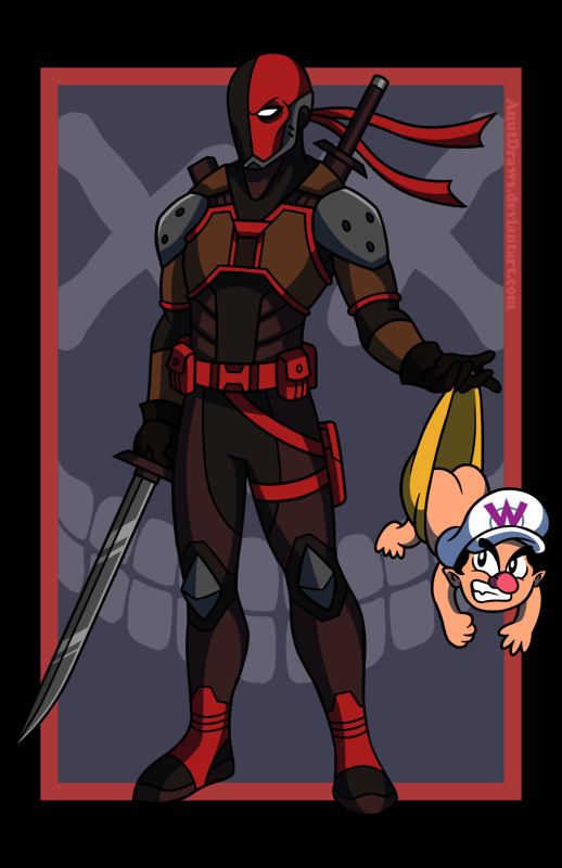 Deathstroke vs. Baby Wario VARIANT by AnutDraws