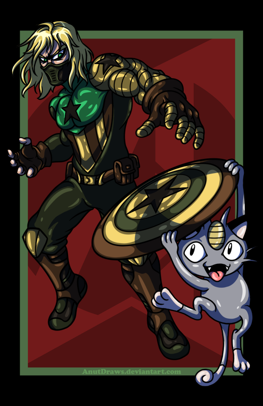 Winter Soldier vs. Meowth VARIANT by AnutDraws