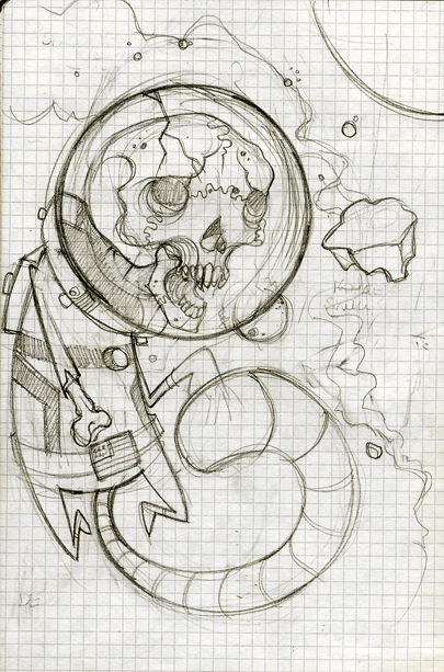 zombie space monkey sketch