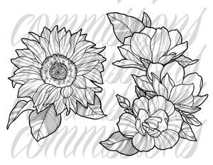 Commissions tattoo flowers