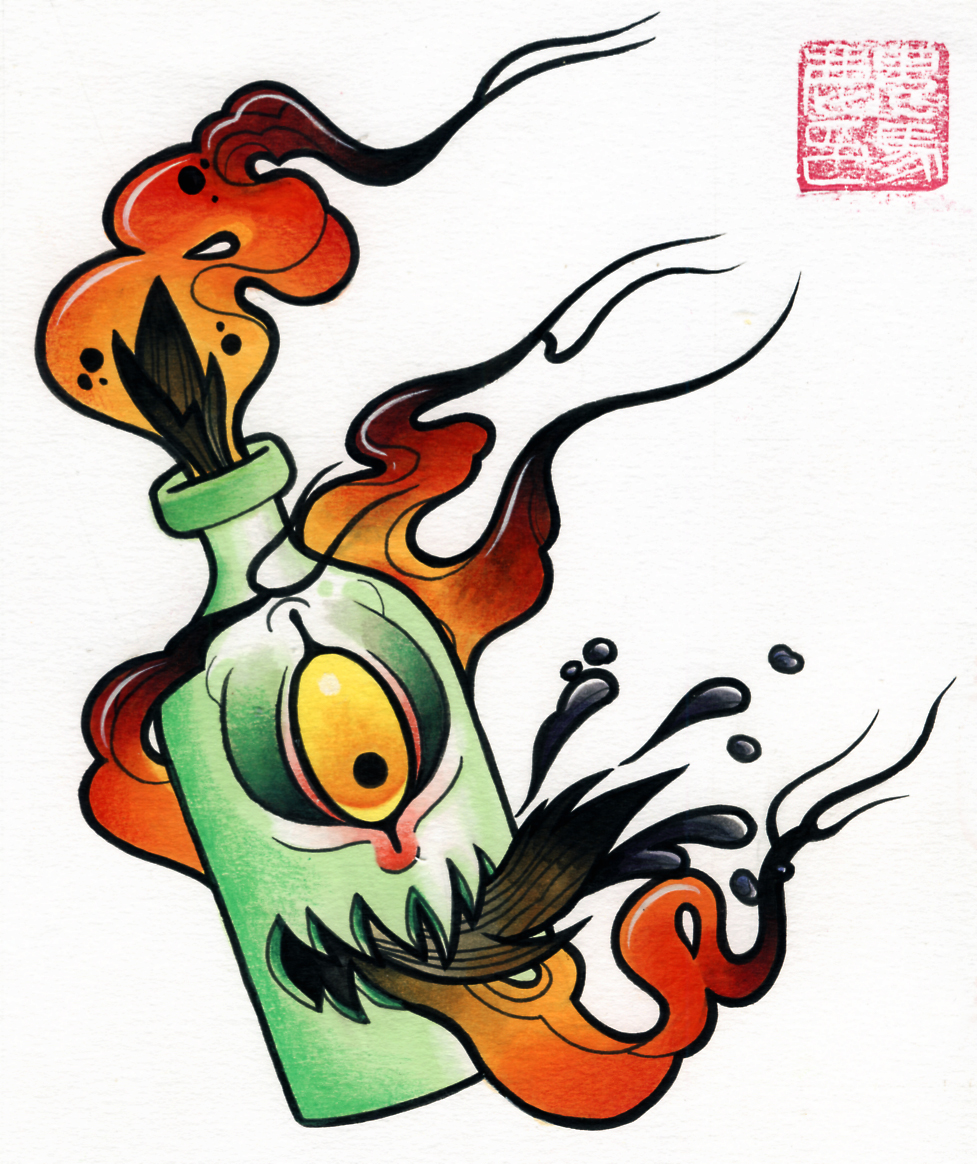 Коктейль Молотова тату