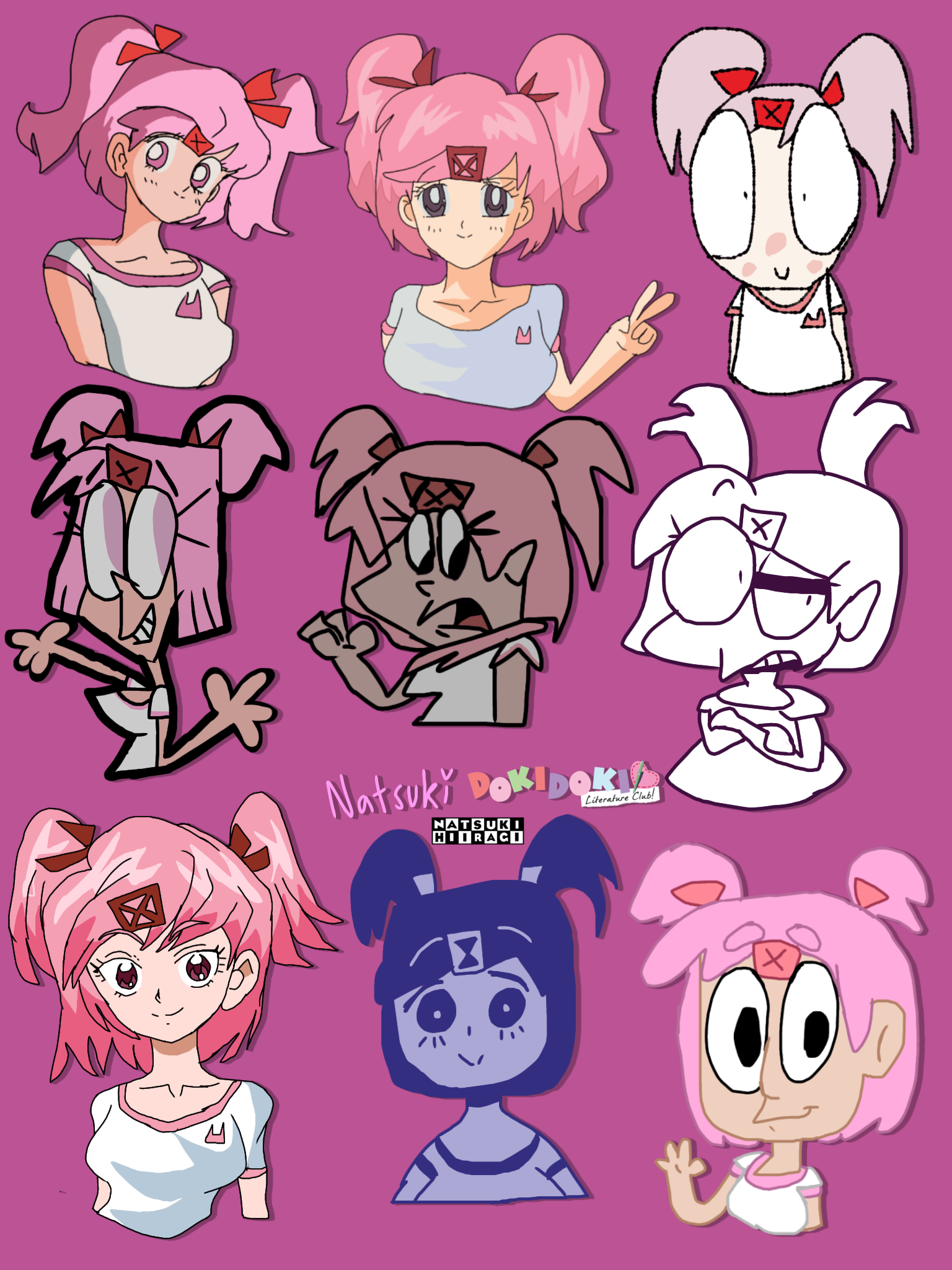 Natsuki Rigs Natsuki in 9 Other Art Styles by NatsukiHiiragi on DeviantArt