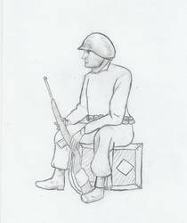 Soldier with a rifle.