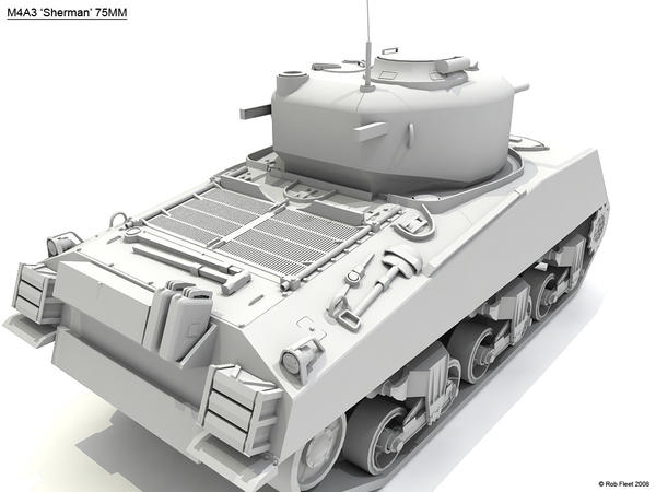 Sherman M4A3 75mm rear by robfleet on DeviantArt