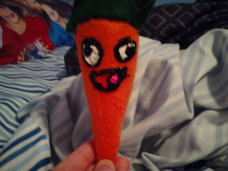 Twitchy the happy carrot.