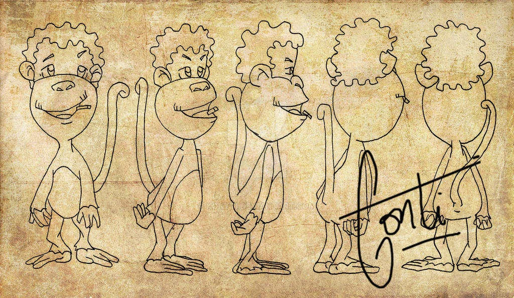 Smoking monkey - Model Sheet by kontti on DeviantArt