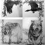 Huginn, Muninn, Geri and Freki