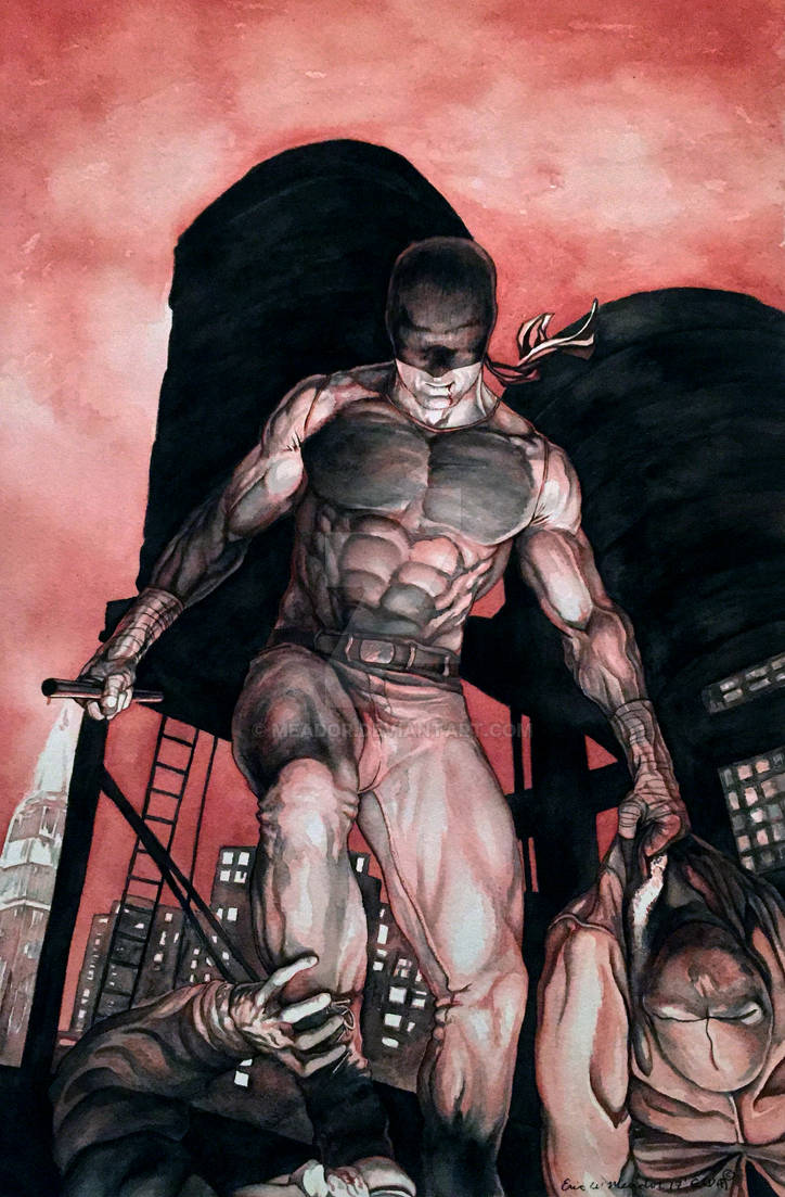 Daredevil Comic Rooftops Daredevil Red Rooftops by Eric Meador by Meador on DeviantArt