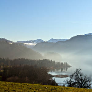 Mountain Lake in the Mist