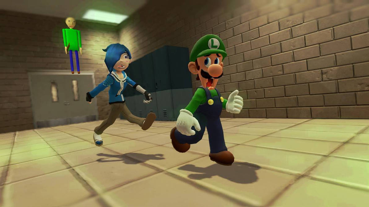 if luigi and Tari was in Baldi's Basic by PHclaroGG on DeviantArt