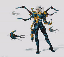 Cyborg girl 18 animated