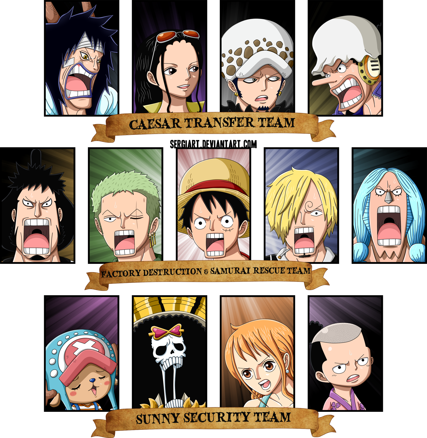 One Piece 701 Three Groups By Sergiart On Deviantart