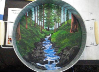 scenery on metal