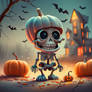 Happy Halloween! Cute skeleton