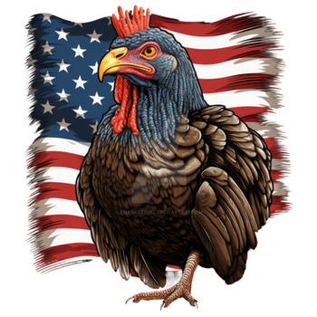 Funny thanksgiving turkey with usa flag