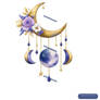 Celestial Moon and Floral Dreamcatcher — No. 002169
