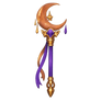 Fantasy Crescent Moon Wand with Purple and Gold Details - No. 001944