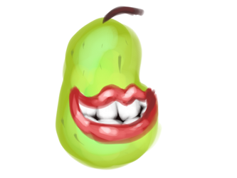 And now... a biting pear