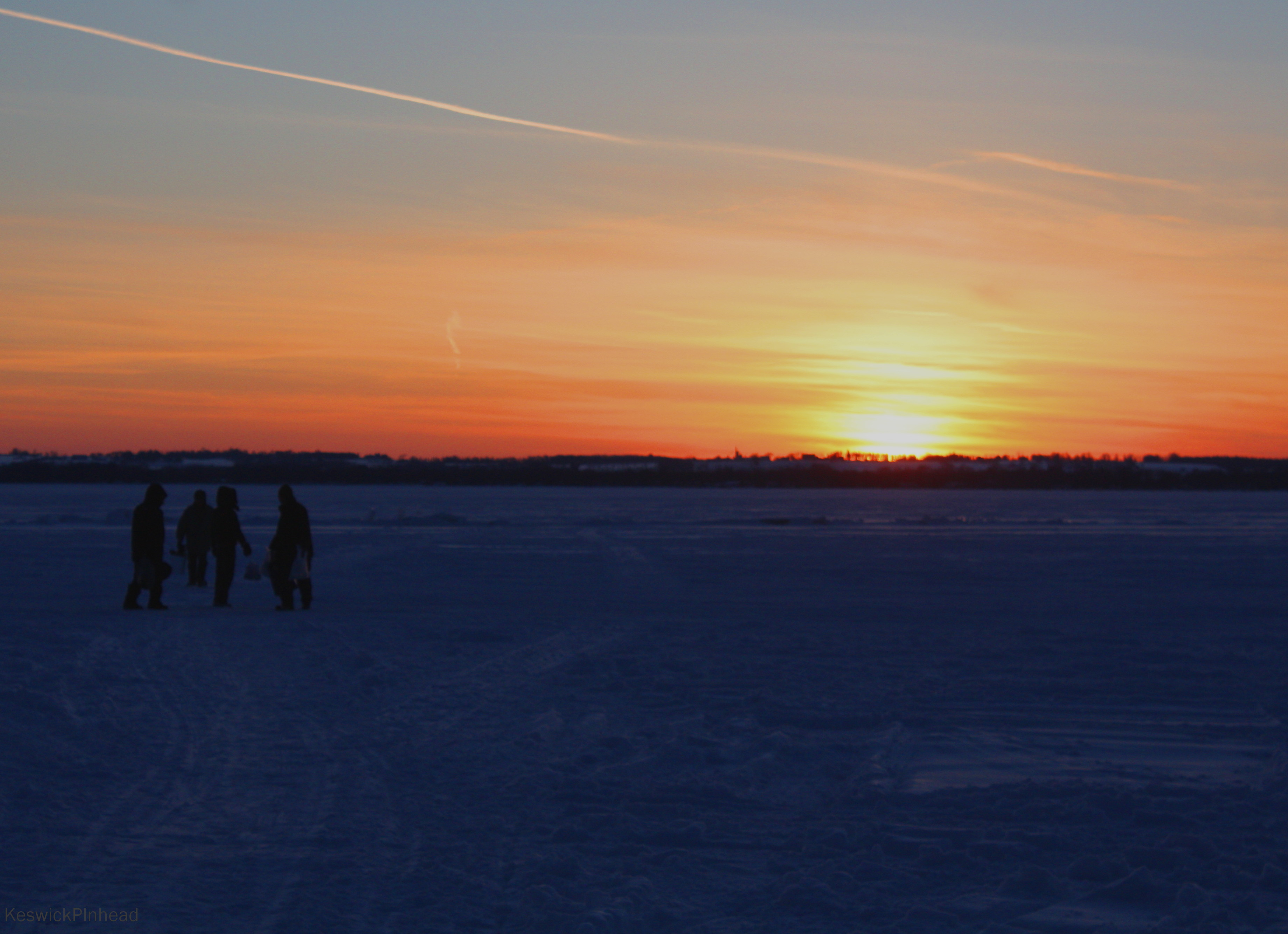 Trudging back to shore