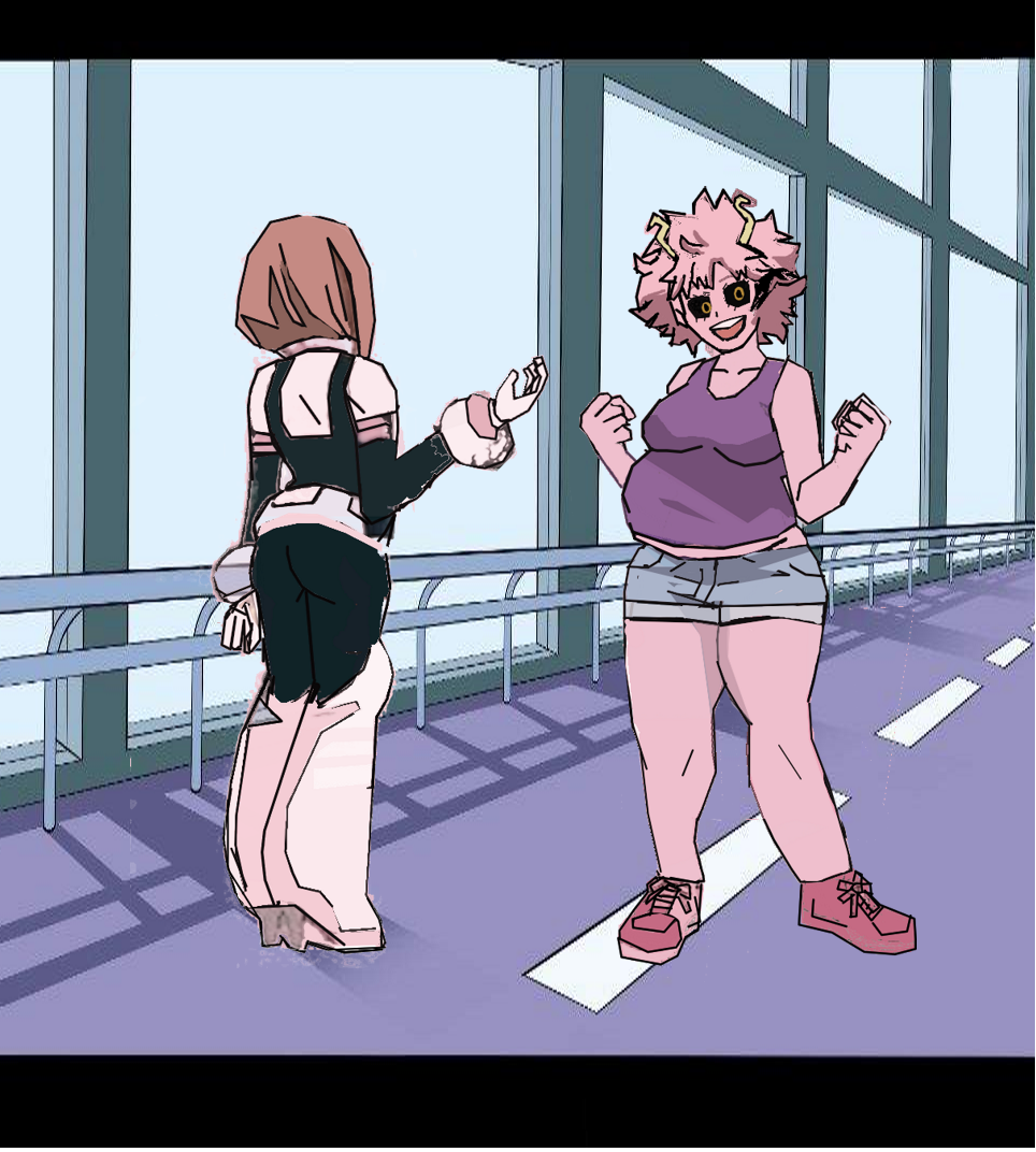 Mina and Ochako weight gain (Part 1) by Supercreativeusernam on DeviantArt