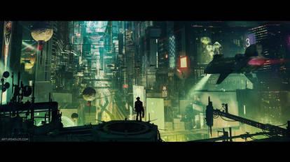 Cyberpunk City (cinematic frame #6)