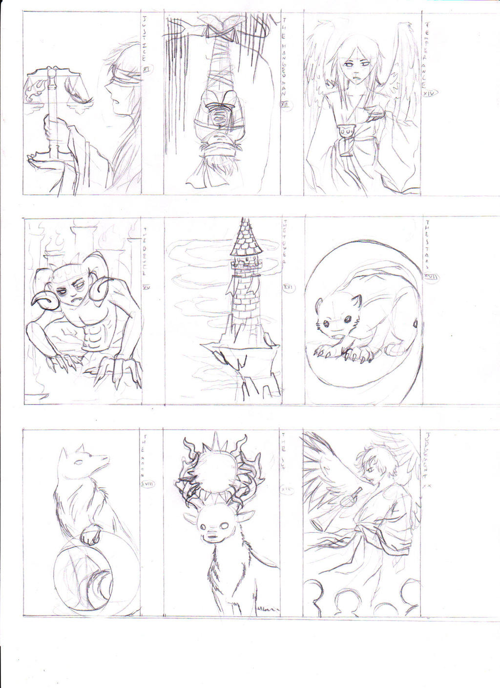 tarot cards, the pencil stage (part 2)