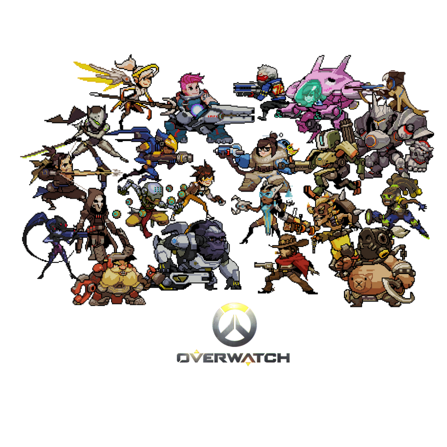 Overwatch Pixel Spray Collage by JDSlasha on DeviantArt