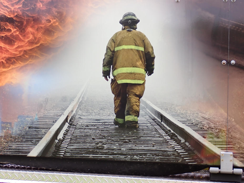 Firefighter Walking Along Rail Tracks By Ussignalman2 On DeviantArt firefighter-walking-along-rail-tracks-by-ussignalman2-on-deviantart