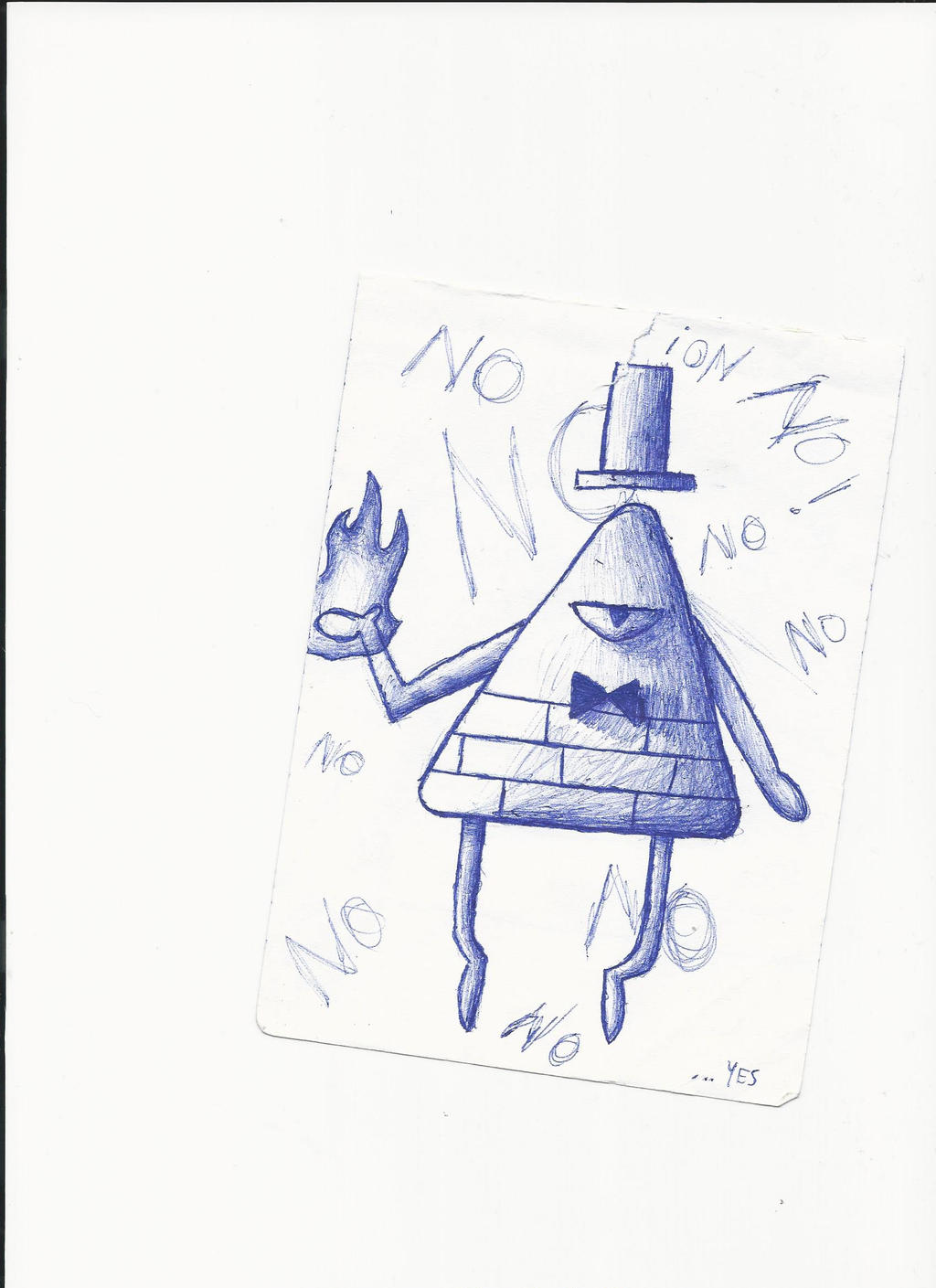 Draw Bill Cipher with the tip of a pen i found #3