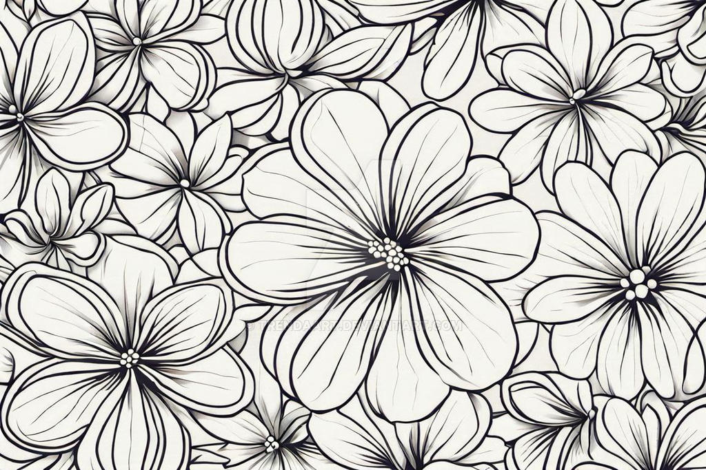 Art Line Flower Raund Wall Art Floral Flower Line Art by TrendAArt on DeviantArt