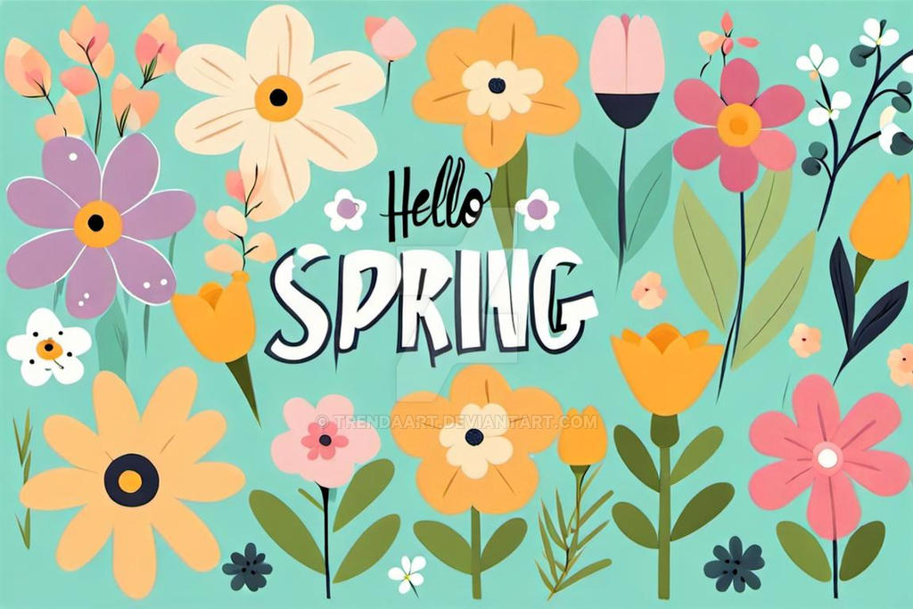 Hello Spring flowers Art for commercial use by TrendAArt on DeviantArt