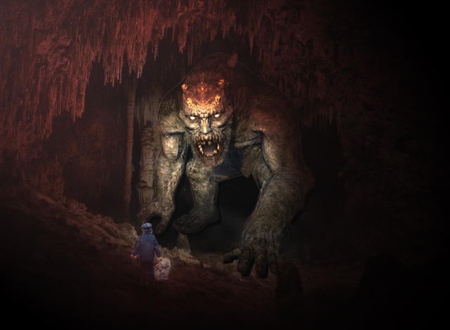 Игра монстры в пещерах. Страшное подземелье.