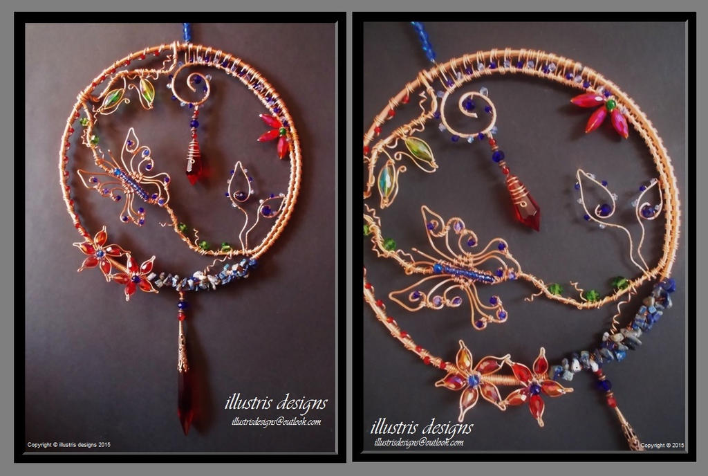 Large suncatcher with 3D butterfly by illustrisdesigns Large suncatcher with 3D butterfly by illustrisdesigns